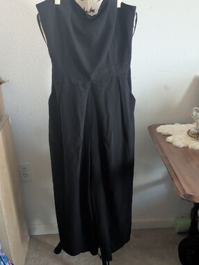 Sans Souci Black Sleeveless Pleated Jumpsuit